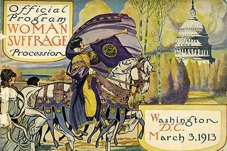 Image of a program for a woman's suffrage procession in Washington, March 3, 1913. 