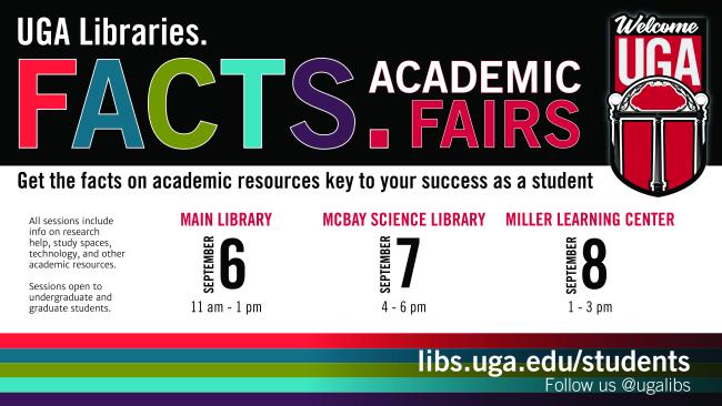 Informational graphic - FACTS Fairs on Sept. 6, 7, and 8