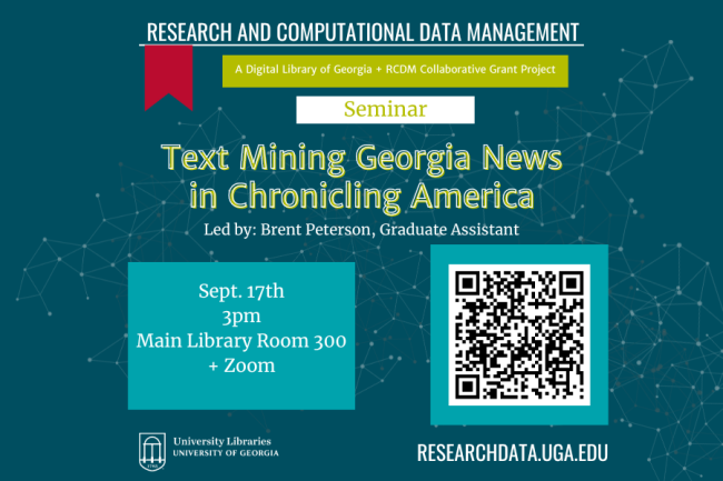 flyer on text mining georgia news event