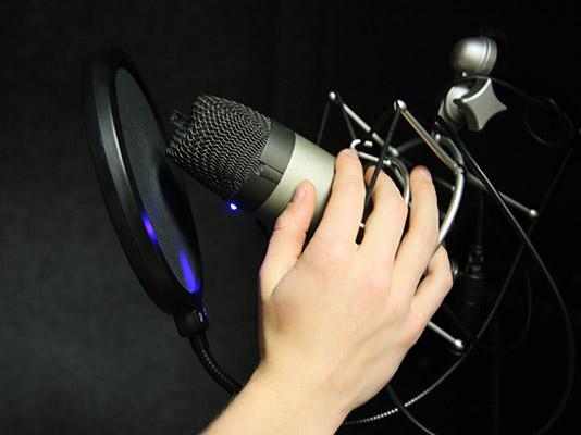 Digital Media Lab: Hand with microphone