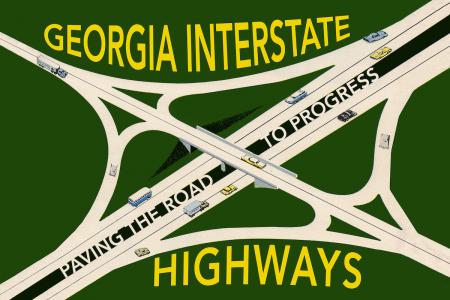 Paving the Road to Progress: Georgia Interstate Highways poster