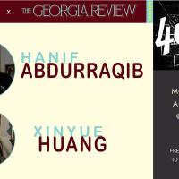 Flyer for event featuring headshots of Hanif Adburraqib and Xinyue Huang. Event information: Monday, April 29 at 7pm at the 40 Watt. Free and open to the public. Book sale and signing to follow. RSVPS Highly suggested. 