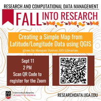 graphic for Fall Into Research event with fall leaves