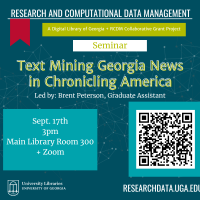 flyer on text mining georgia news event