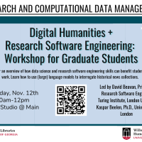 graphic for digital humanities and research software engineering workshop for graduate students