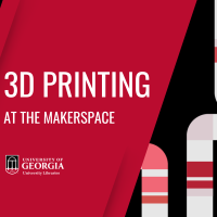 3D Printing at the Makerspace graphic red and black